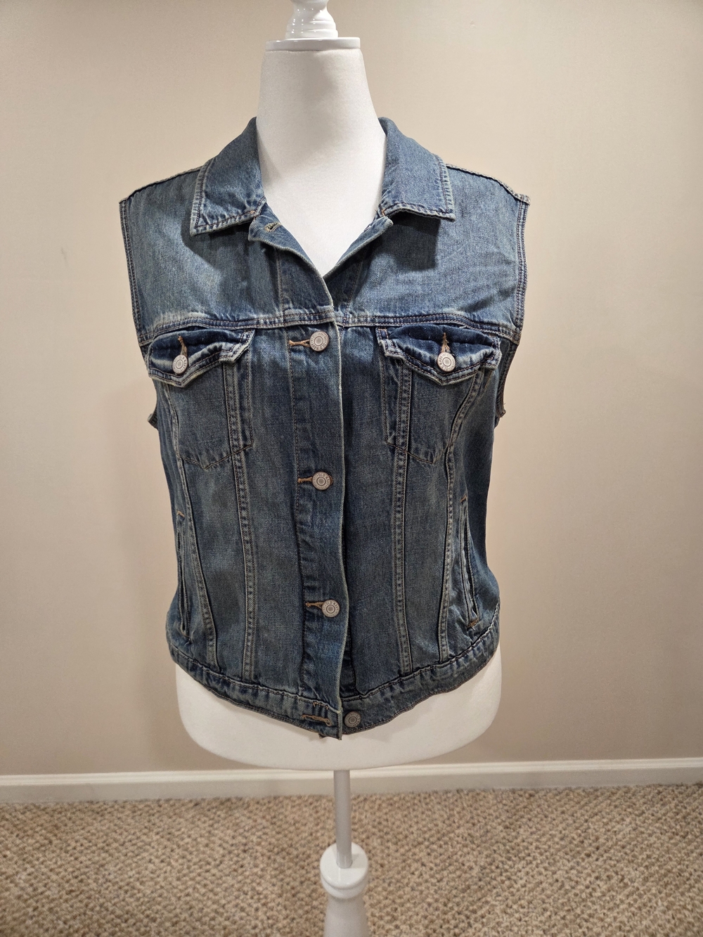 Old Navy Light Blue Denim Vest